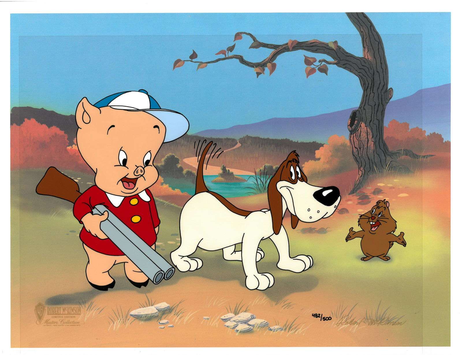 Porky Pig - Warner Bros. Hand-Painted Cel - Groundhog's Day (1 of 2)