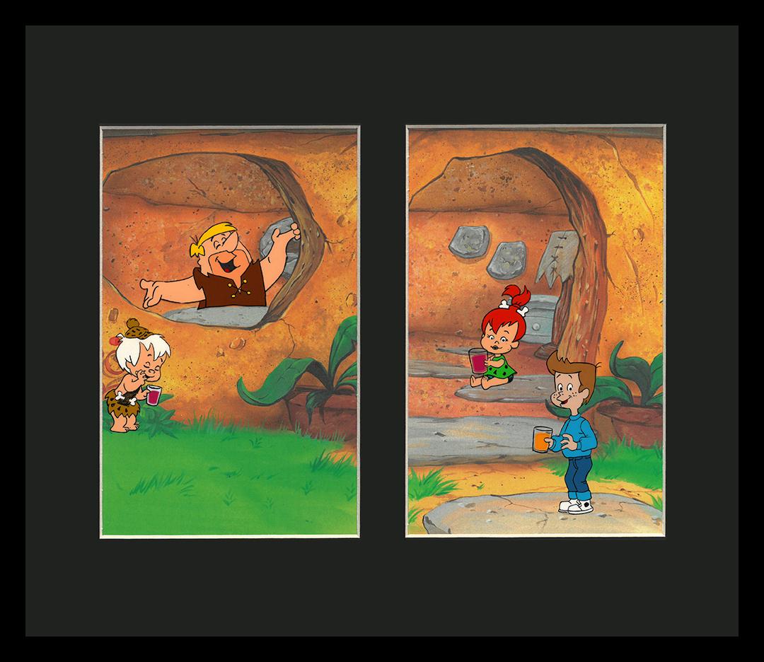 Flintstones - Original Production Cel/-Barney, Pebbles and Bam Bam (1 of 2)