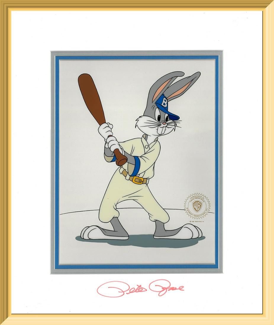 Pete Rose Signed Warner Bros. Sericel - Baseball Bugs - Framed (1 of 2)