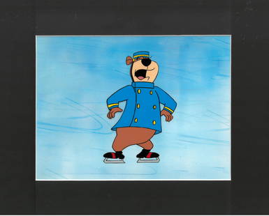 Yogi Bear Original Production Cel-Matted: An Original Hanna-Barbera Production Cel featuring Yogi Bear. COA -Matted - 14x11