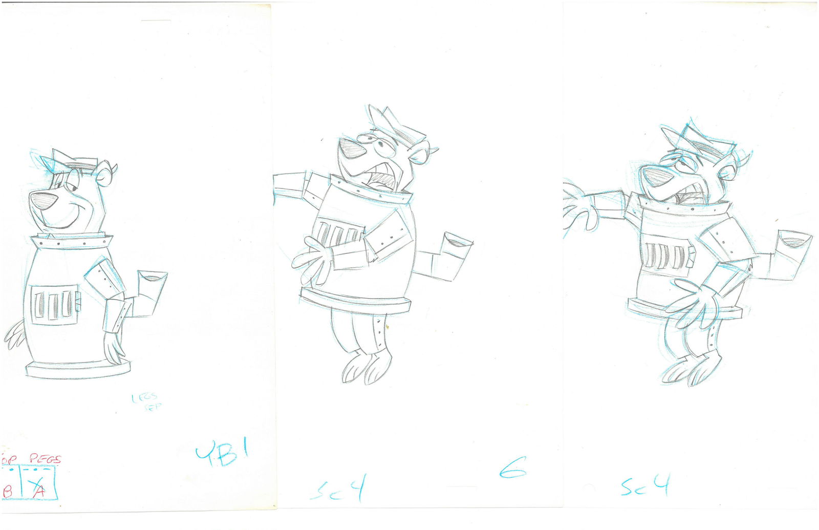 Yogi Bear Original Production Drawing Sequence (1 of 2)