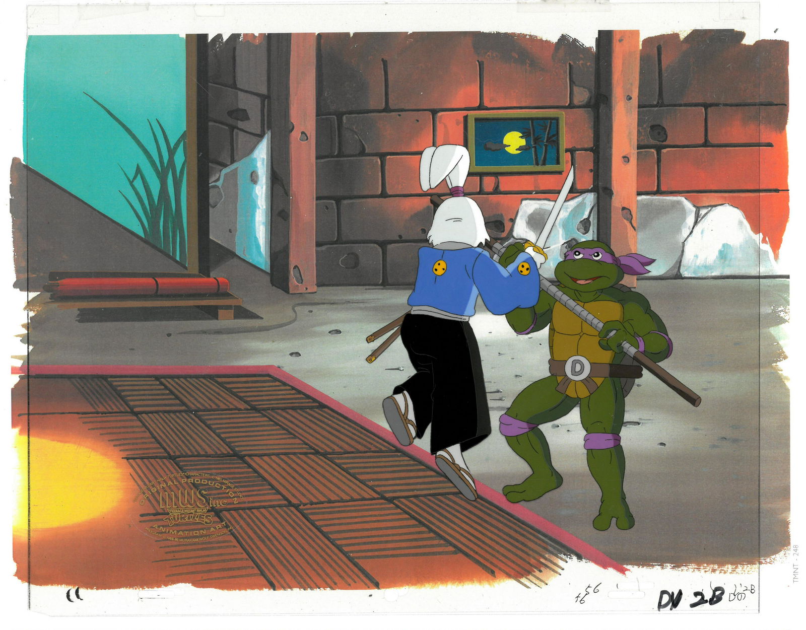 Miyamoto Usagi and Donatello of (TMNT) Turtles- Original Production Cel (1 of 1)