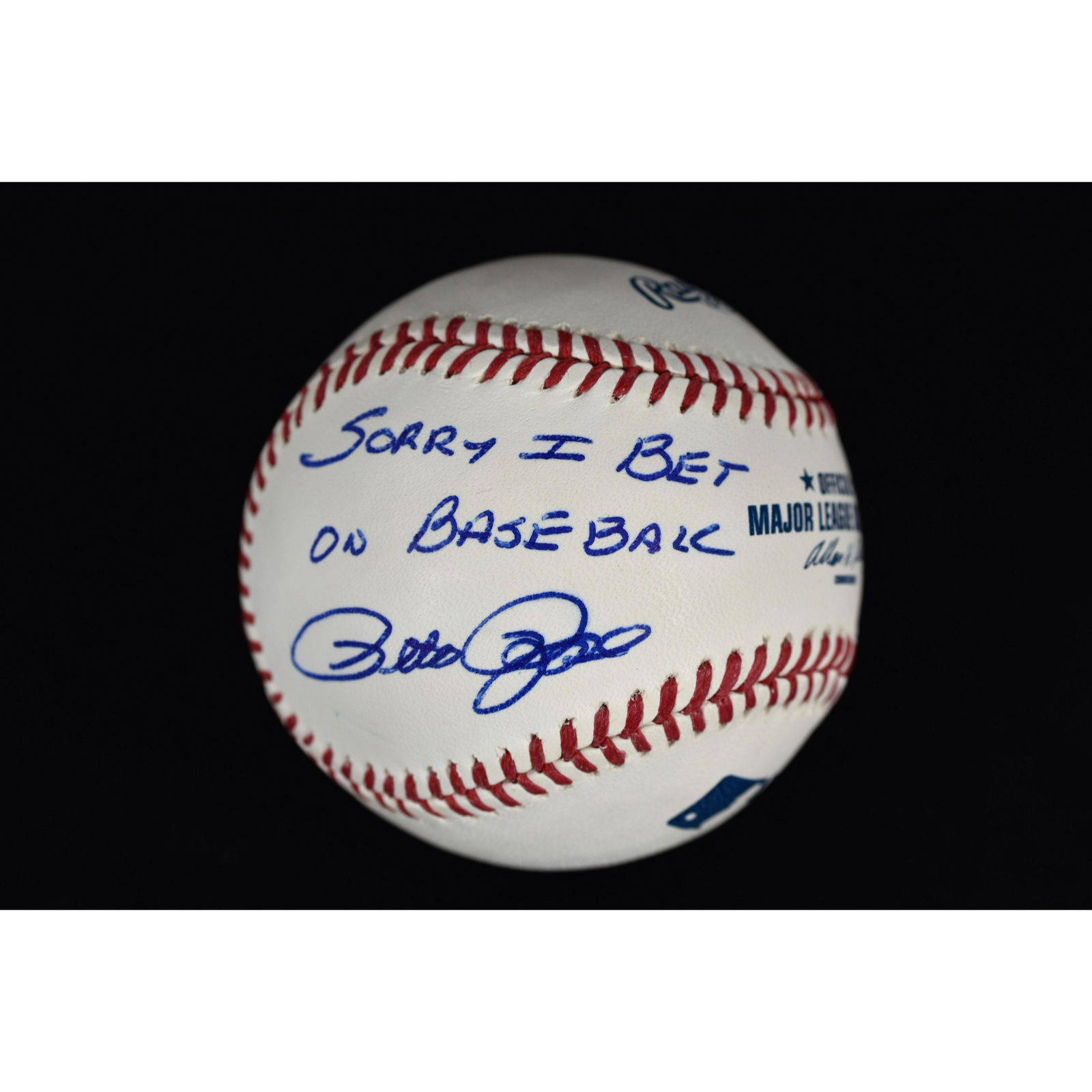 "Sorry I Bet on Baseball" Signed Pete Rose Ball (1 of 3)
