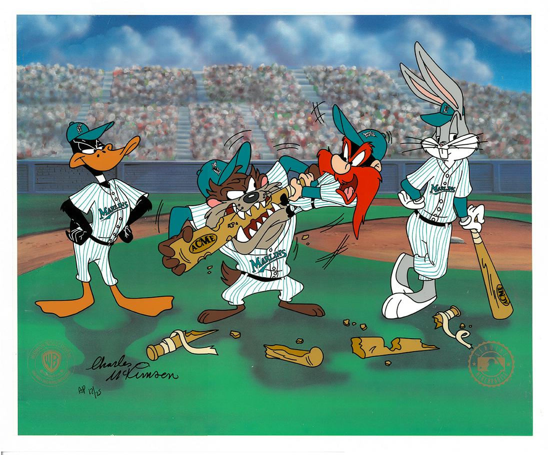 Warner Bros./Florida Marlins Signed -Hand-Painted Cel (1 of 1)