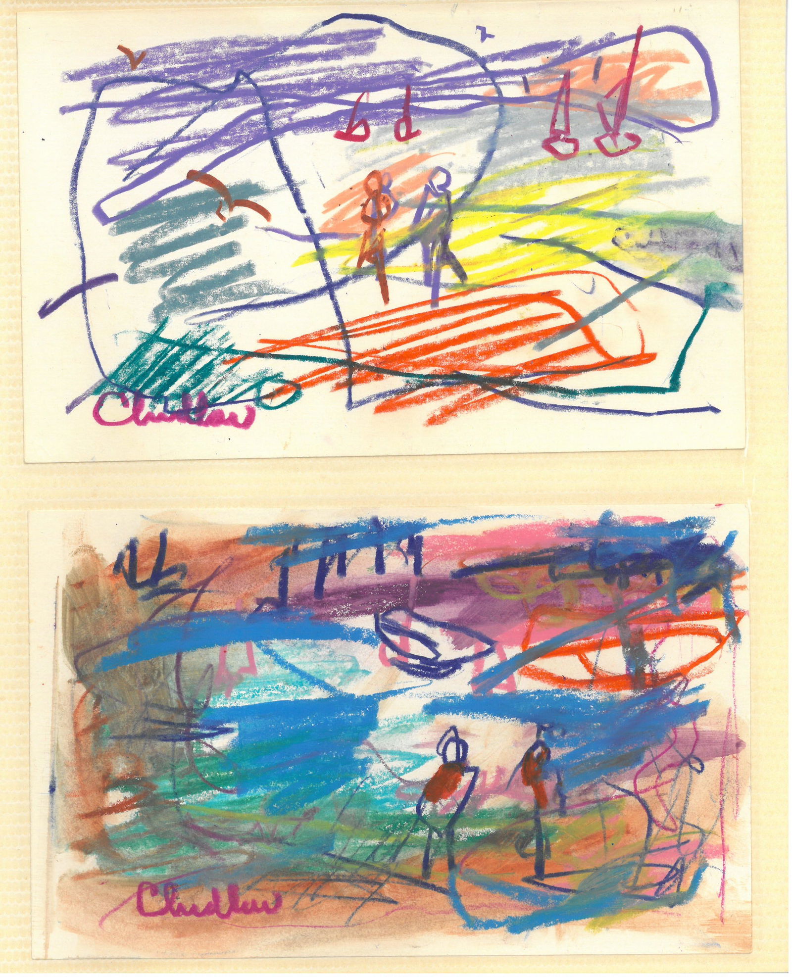 Paul Chidlaw - Signed Set of 2 Original Abstract Scenes (1 of 1)