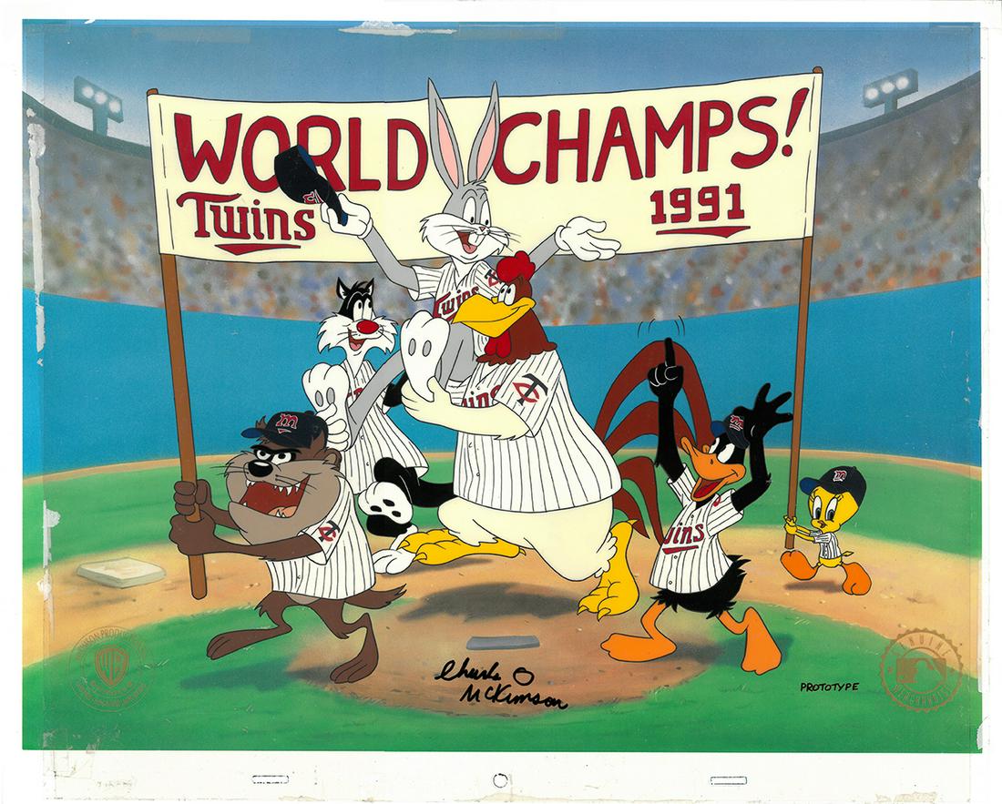 Warner Bros./Minnesota Twins - World Champs -Signed LE - Hand-Painted Cel-Prototype (1 of 1)