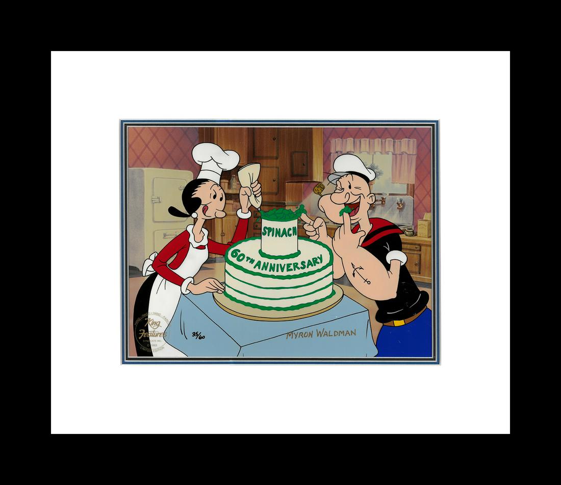 Popeye - Signed Hand-Painted LE Cel - Myron Waldman - 60th Anniversary (1 of 1)