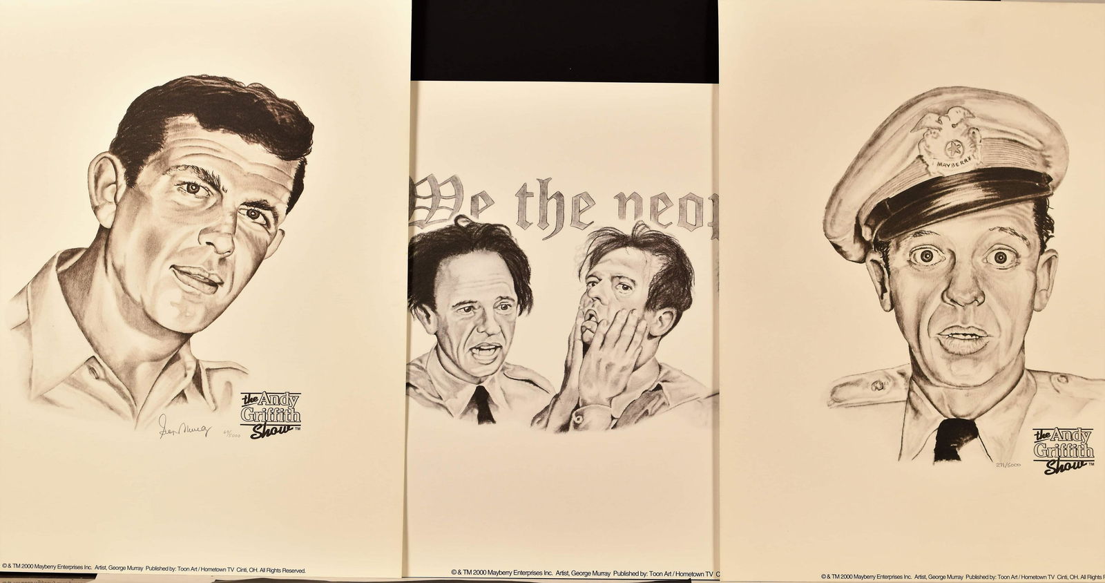 3 Andy Griffith Show- Limited Edition Lithograph Sketches (1 of 4)