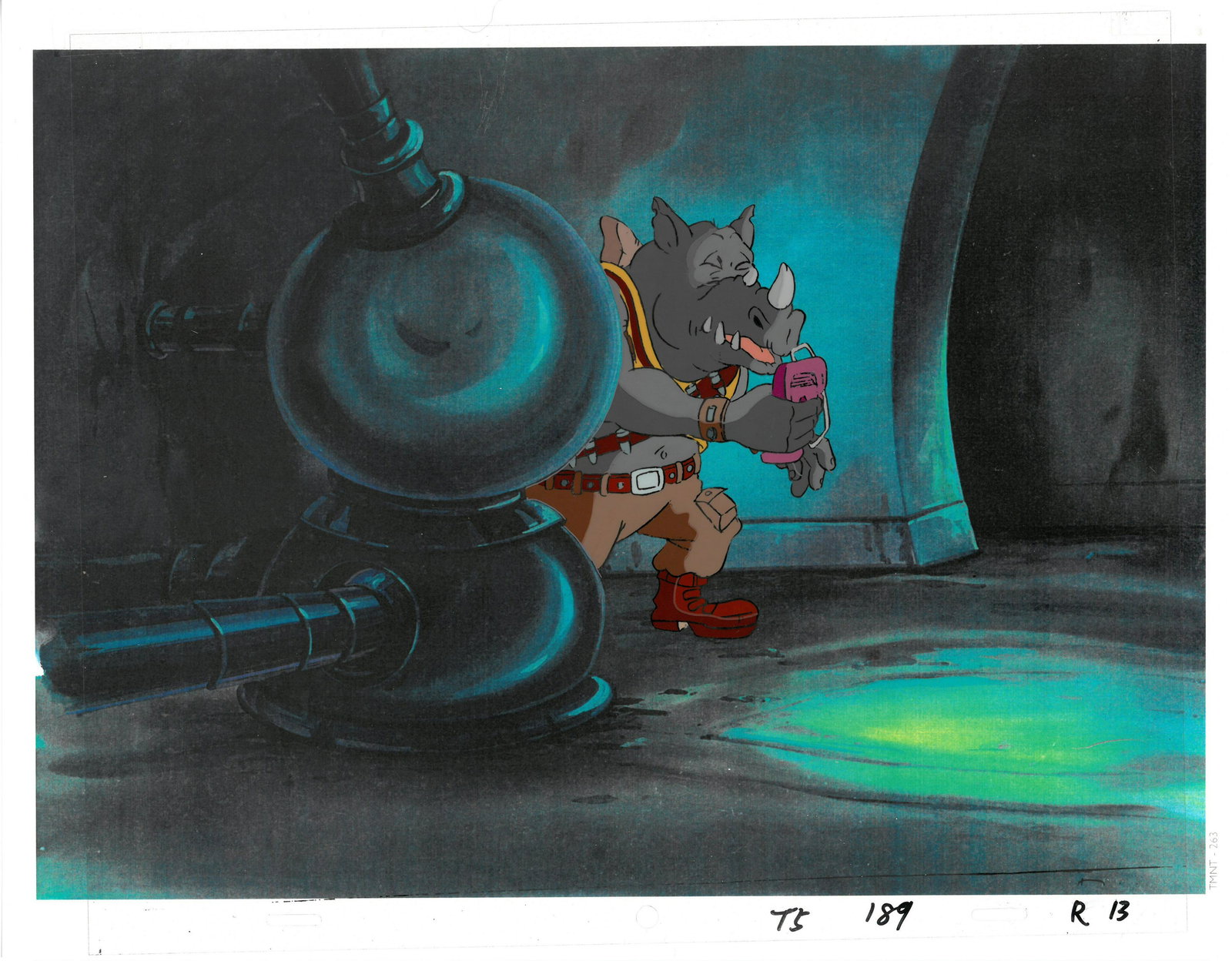Rocksteady of (TMNT) Turtles- Original Production Cel (1 of 1)