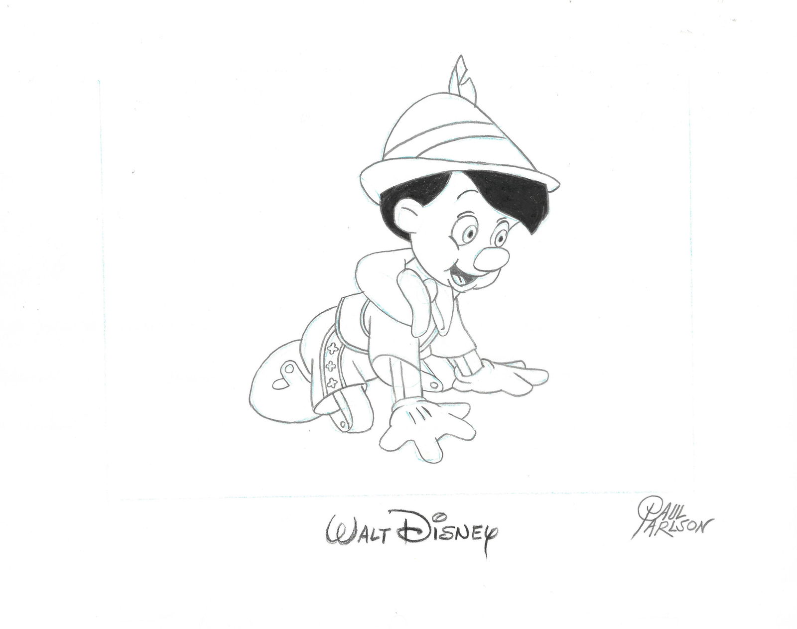Pinocchio-Walt Disney - Signed  Animator's Drawing (1 of 1)