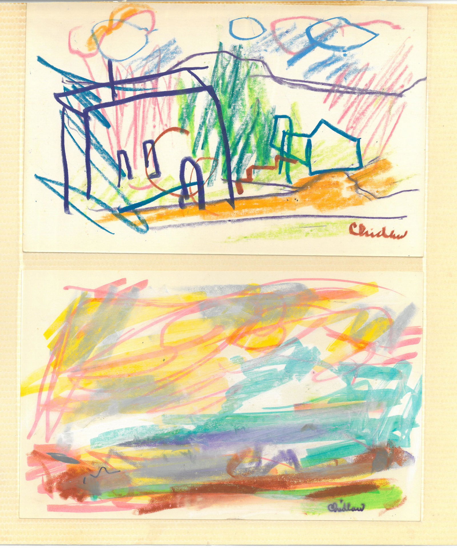 Paul Chidlaw - Signed Set of 2 Original Abstract Scenes (1 of 1)