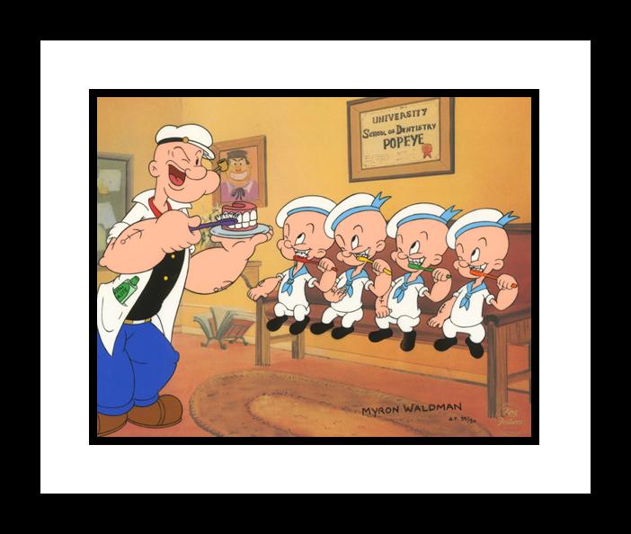 Popeye - Signed Hand-Painted LE Cel - Myron Waldman - Brushing 101 (1 of 1)