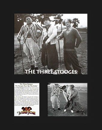 Three Stooges - Matted Golf LE Lithograph: This 11x14 matted three opening features a Golf Scene from " Three Stooges ." Two of the image are of the Stooges, where as the third gives a background into the iconic 1960's TV Show. This licensed p