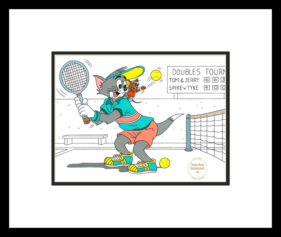 Tom & Jerry - Tennis - Framed Sericel (1 of 1)