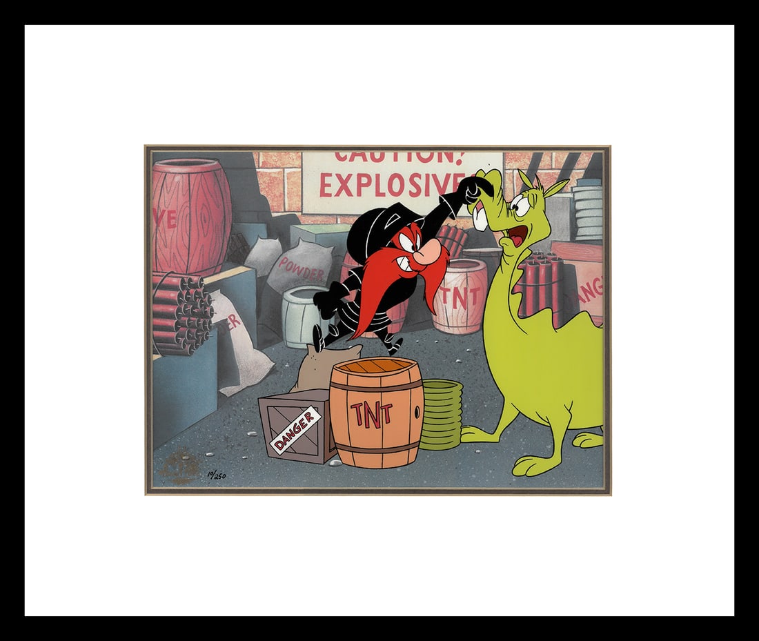 Yosemite Sam - Hand-Painted Cel - Stupid Dragon - Framed (1 of 1)
