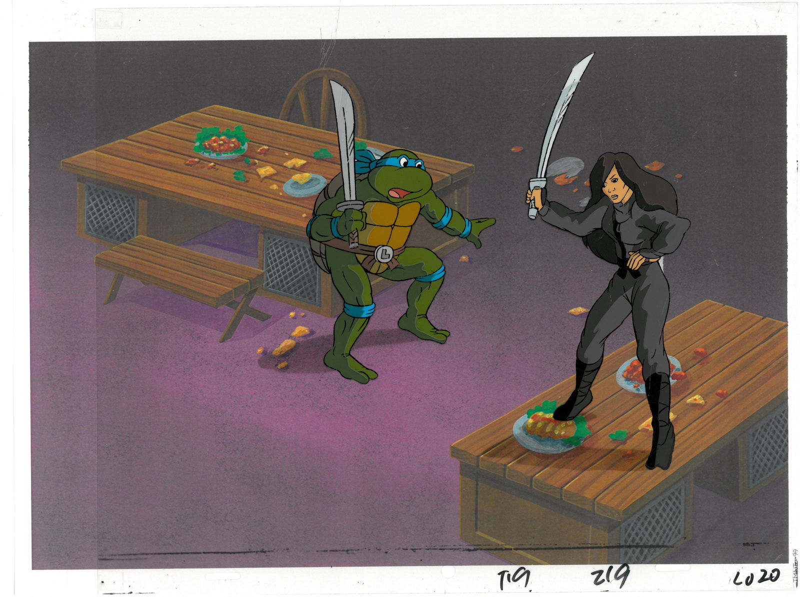 Leonardo of (TMNT) Turtles- Original Production Cel/Drawing (1 of 2)