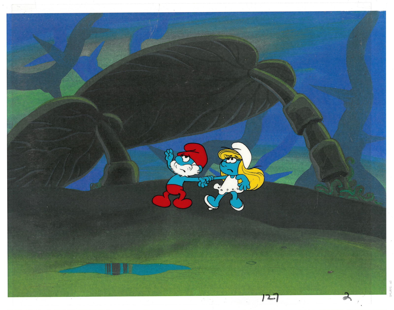Smurfs - An Original Production Cel- Smurfette & Papa Smurf (1 of 1)