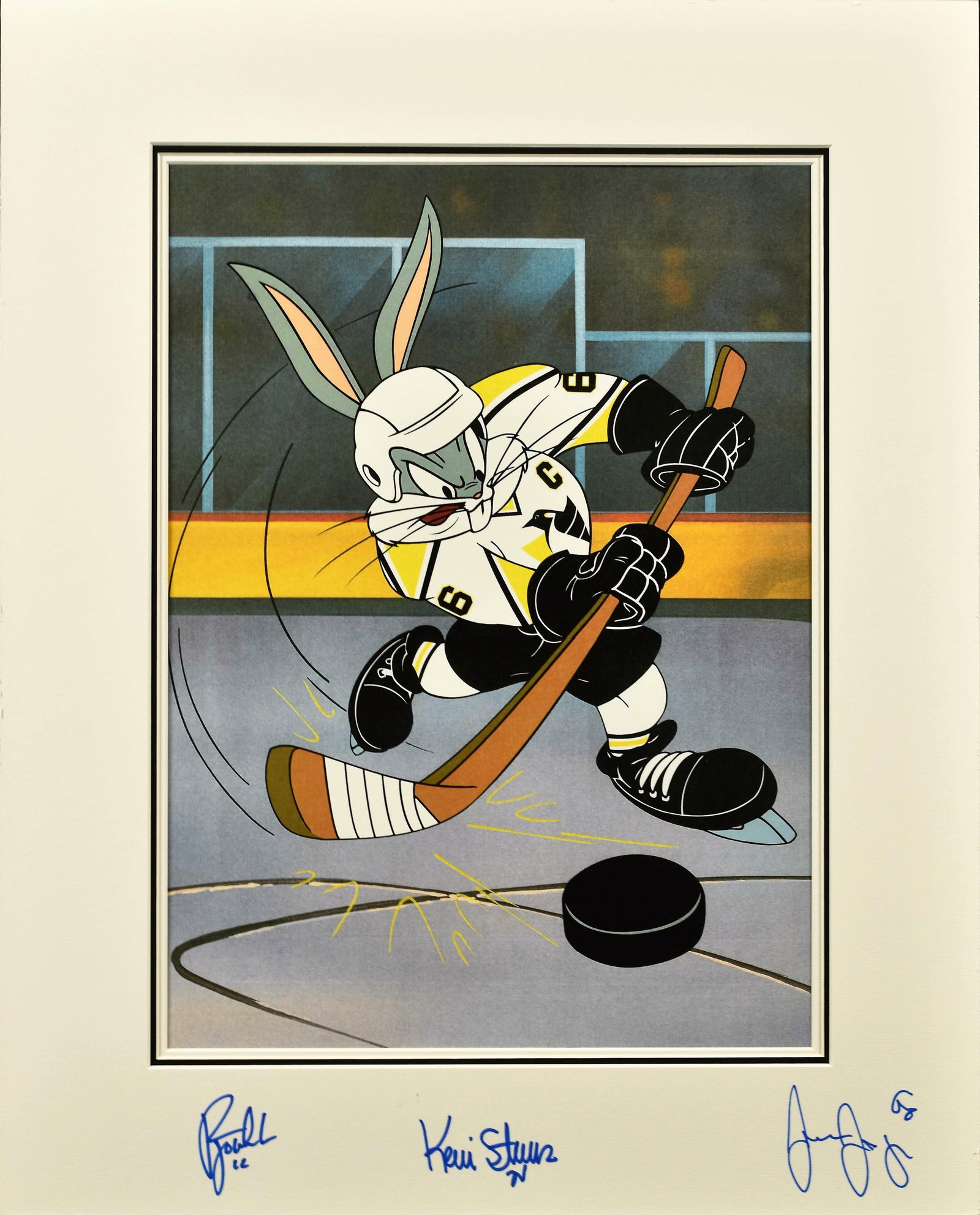 Pittsburgh Penguins signed by Jagr,Tocchet,Stevens - Warner Bros. Lithograph (1 of 3)