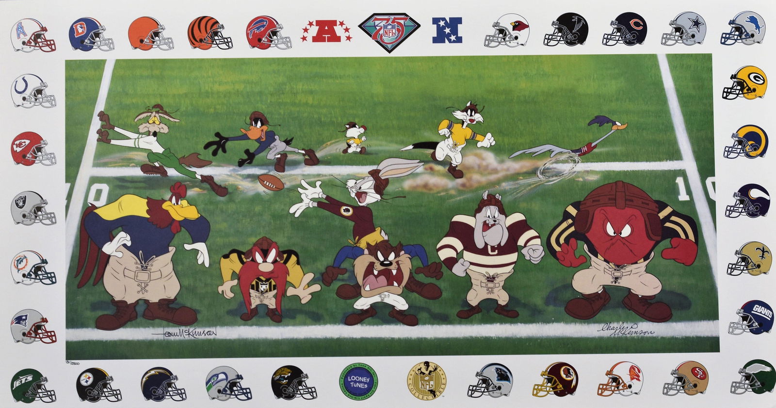Three Yards and A Cloud of Dust- WB/NFL -Signed Lithograph (1 of 4)