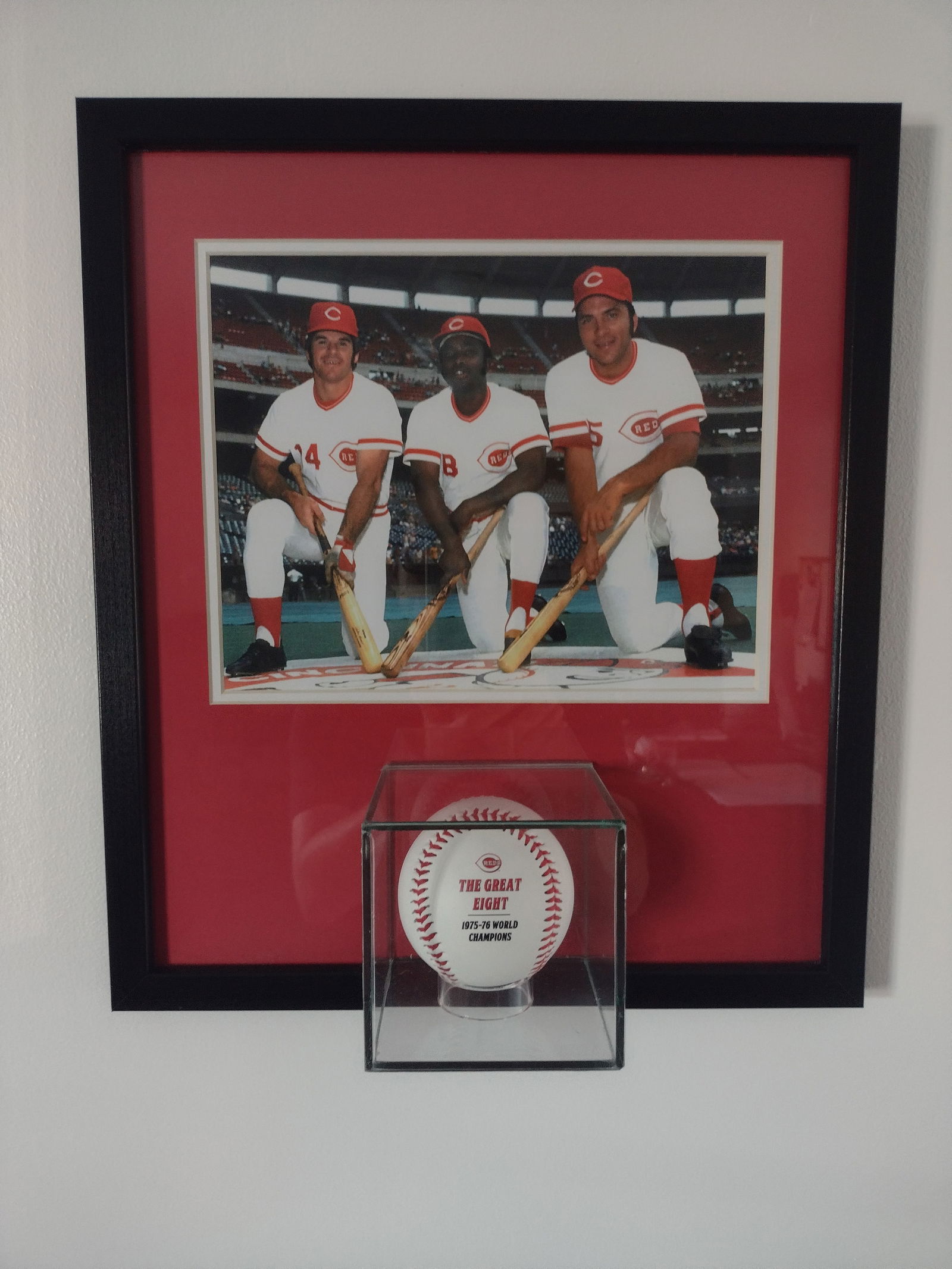 Cincinnati Reds - Rose, Morgan & Bench with "The Great Eight" Ball - Framed (1 of 1)