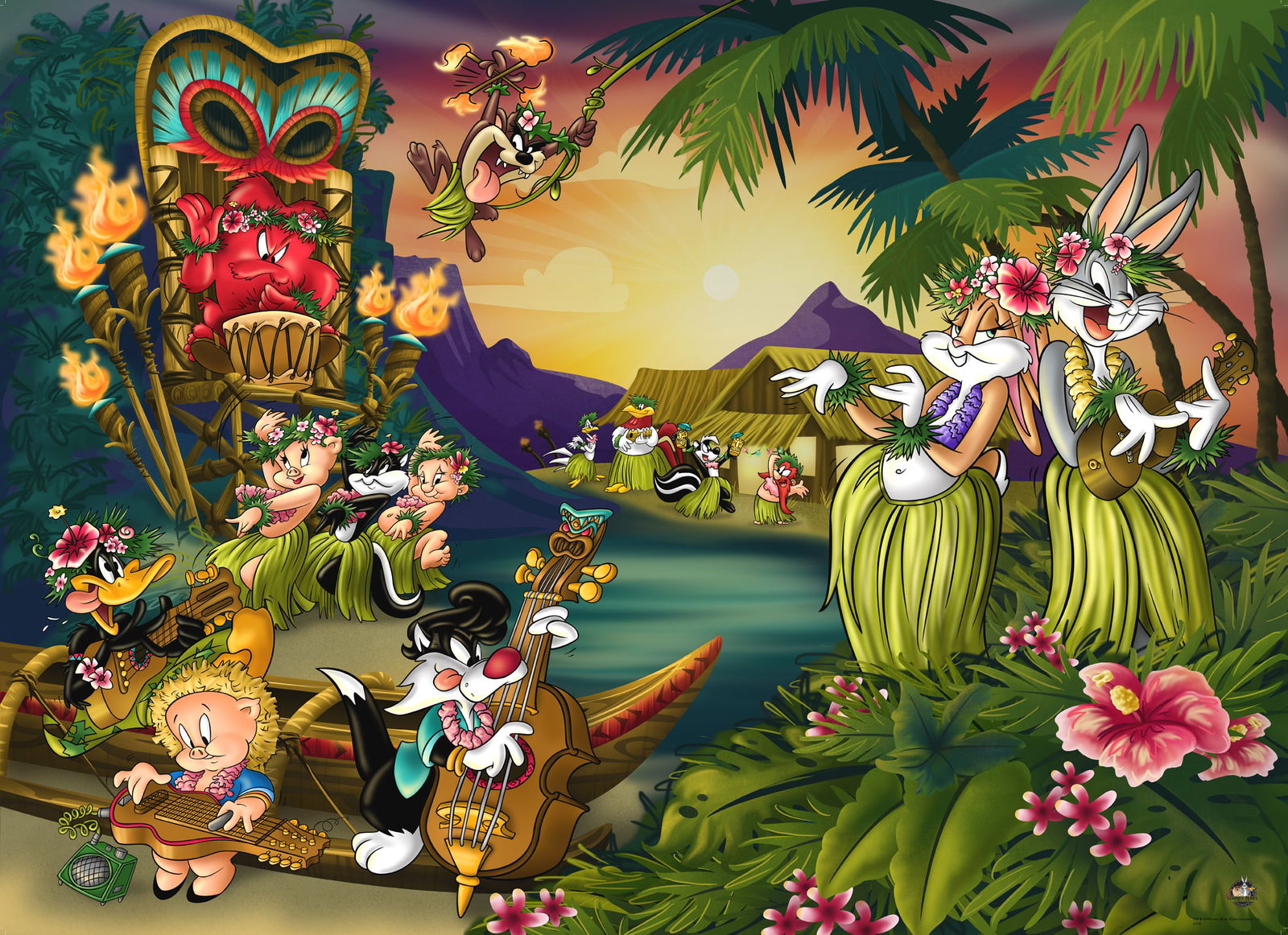 Looney Tunes Aloha - Multimedia Fine Art LE Lithograph (1 of 1)