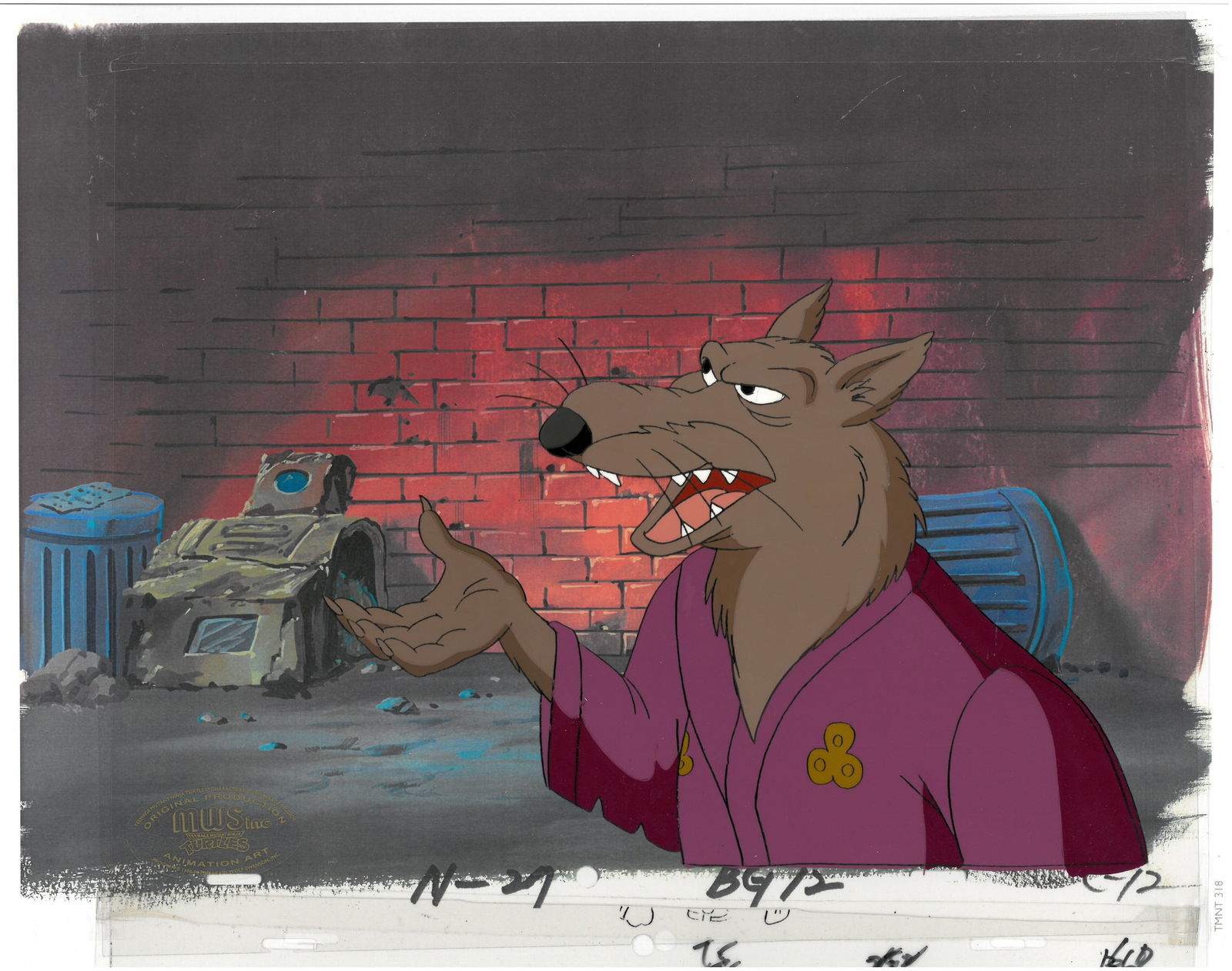 Splinter of (TMNT) Turtles- Original Production Cel (1 of 1)