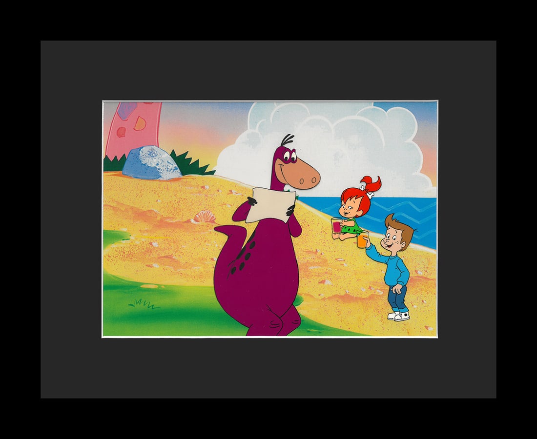 Flintstones - Framed Original Production Cel/-Dino & Pebbles (1 of 3)