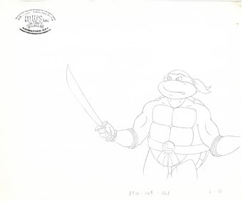 Leonardo of (TMNT) Turtles- Original Production Drawing with MWS Seal