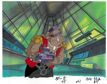 Bebop of (TMNT) Turtles- Original Production Cel with Official MWS Seal