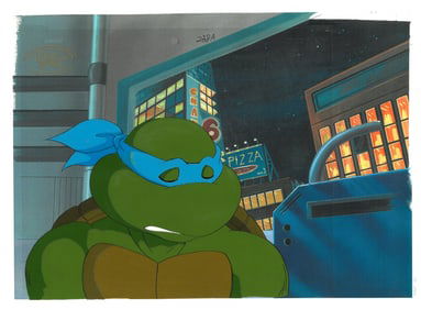 Leonardo of TMNT - Original Production Cel with Official MWS Seal