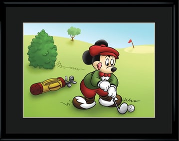 Mickey Mouse - Golf - Fine Art Lithograph