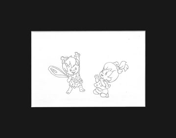 Flintstones - Original Production Drawing- Pebbles & Bam Bam