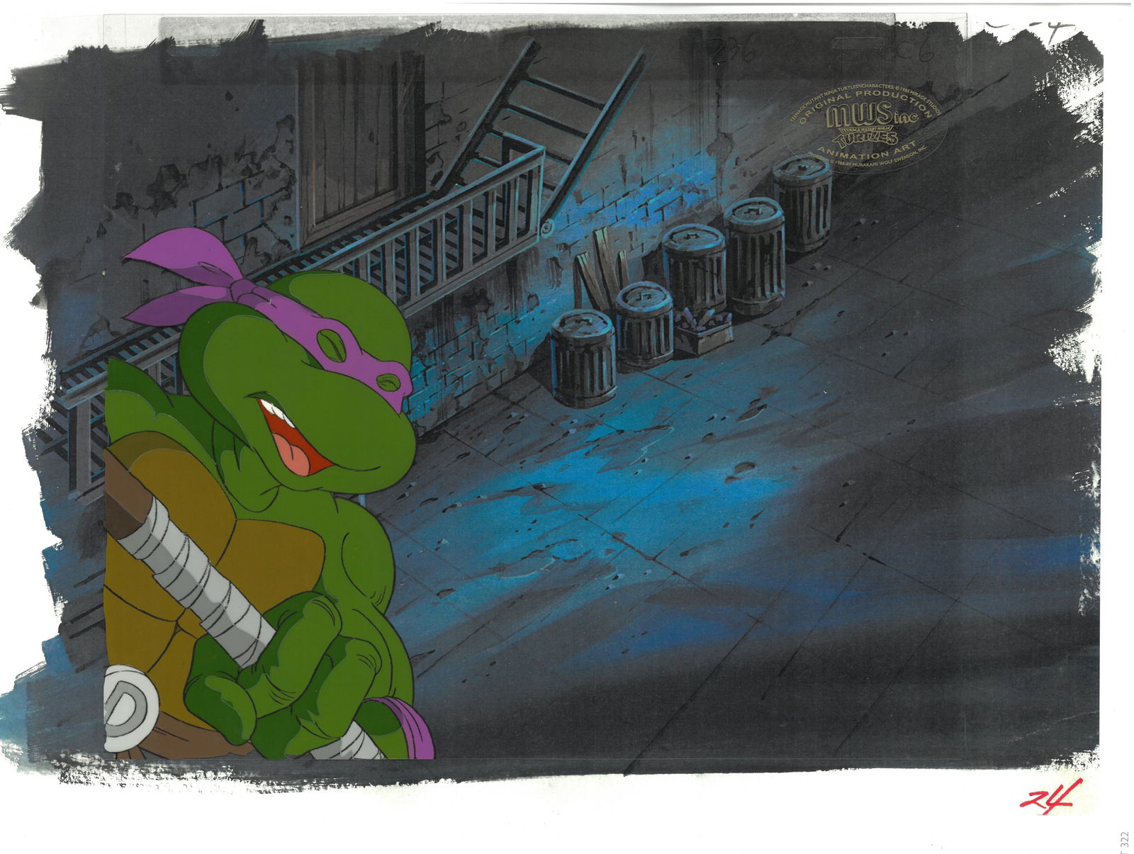 TMNT - Donatello - Original Multi-Cel Production Set-Up with MWS Inc. Seal (1 of 1)