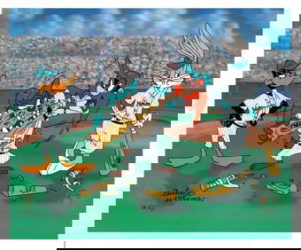 Florida Marlins - Bugs,Yosemite, Tax & Daffy -Signed Original Hand-Painted Cel