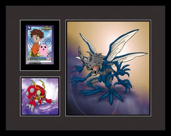 Digimon Lithograph Izzy-Motimon with Set of NEW Trading Cards