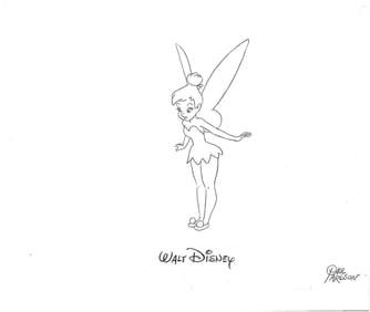 Tinkerbell Walt Disney - Signed  Animator's Drawing