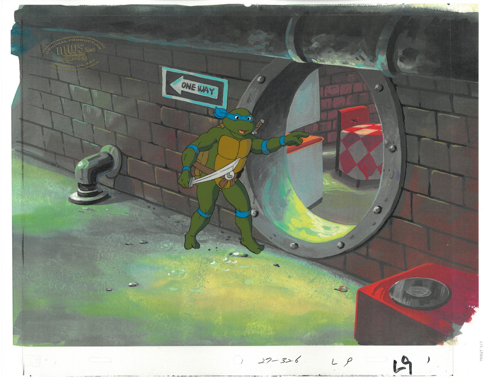 Leonardo of (TMNT) Turtles- Original Production Cel with MWS Seal (1 of 1)