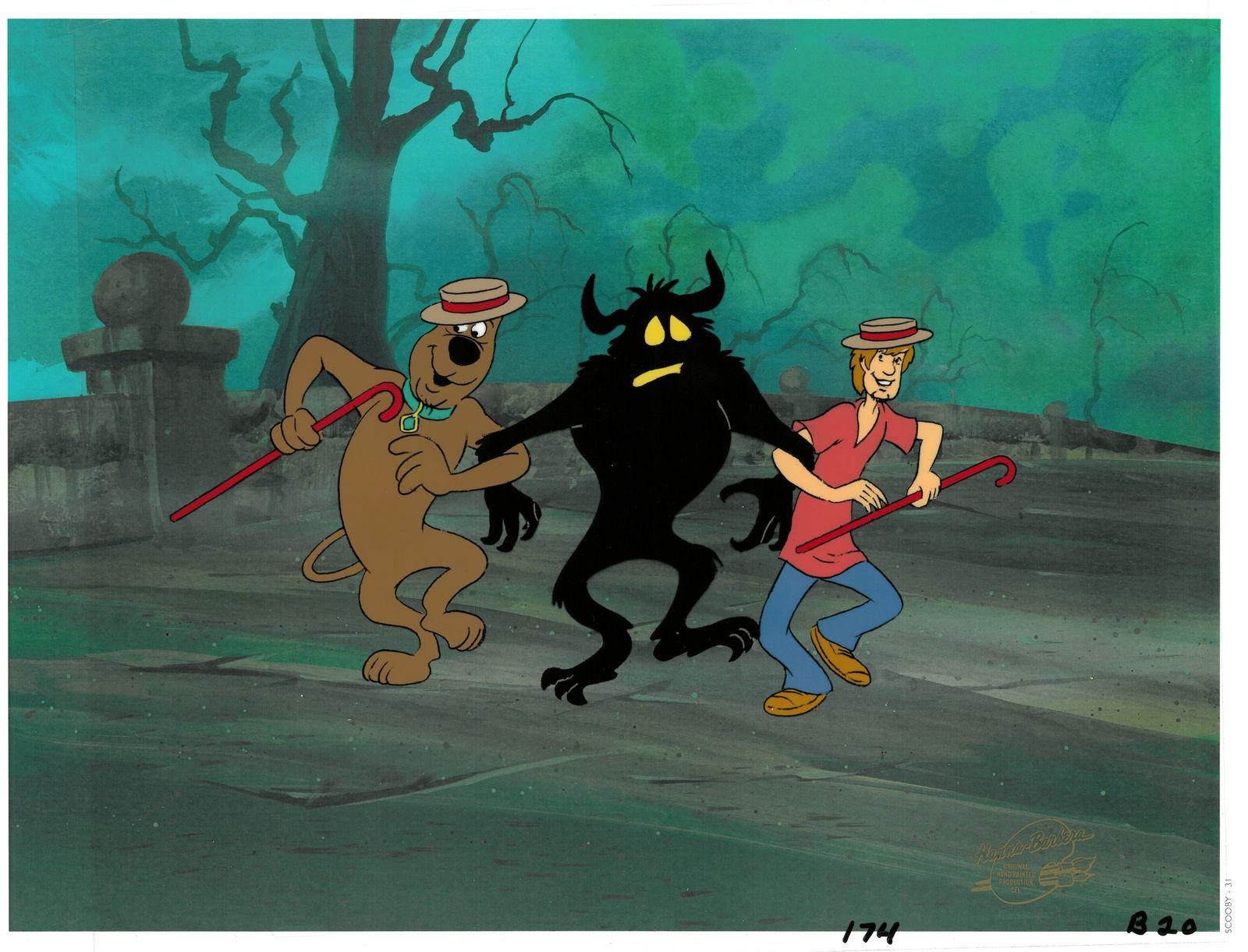 Scooby-Doo & Shaggy -Original Production Cel- Hanna-Barbera Seal (1 of 1)