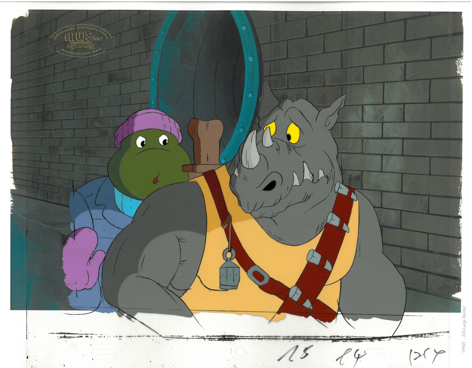 Rocksteady & Donatello of (TMNT) Turtles- Original Production Cel with Official MWS Seal (1 of 1)