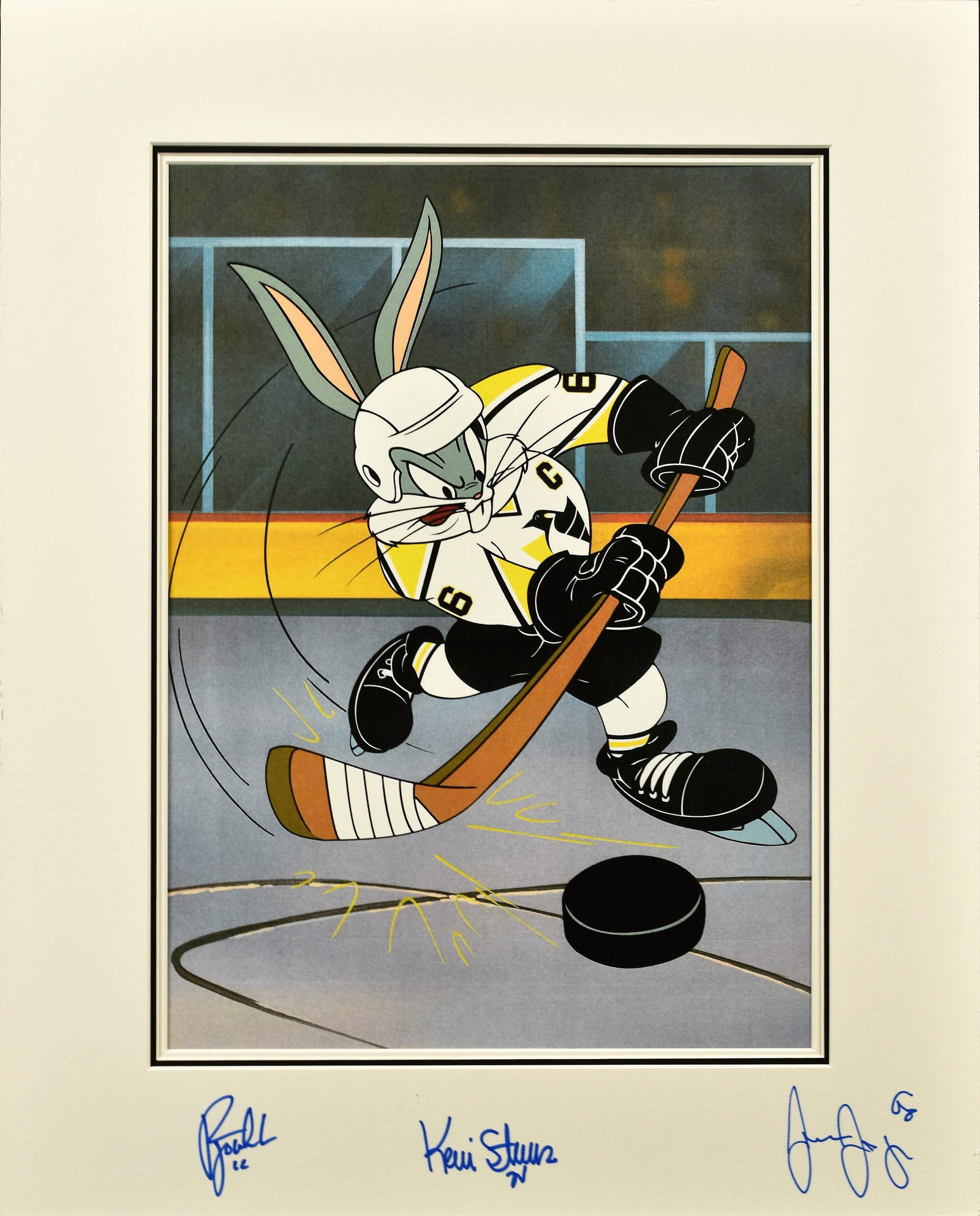 Pittsburgh Penguins signed by Jagr,Tocchet,Stevens - Warner Bros. Lithograph (1 of 3)