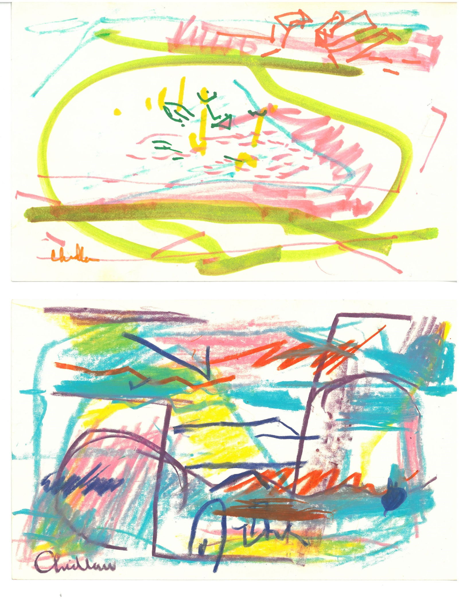 Paul Chidlaw - Signed Set of 2 Original Abstract Scenes (1 of 1)