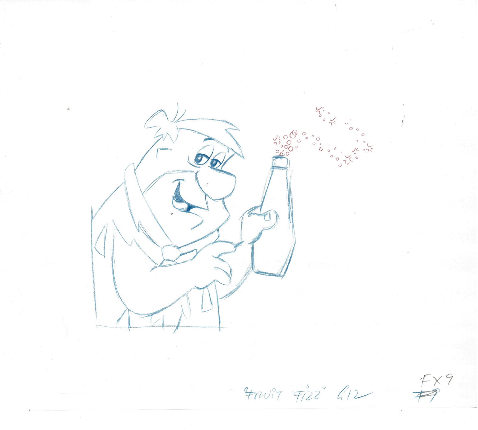 Fred Flintstone - Original Production Drawing - Fruity Fizz (1 of 1)