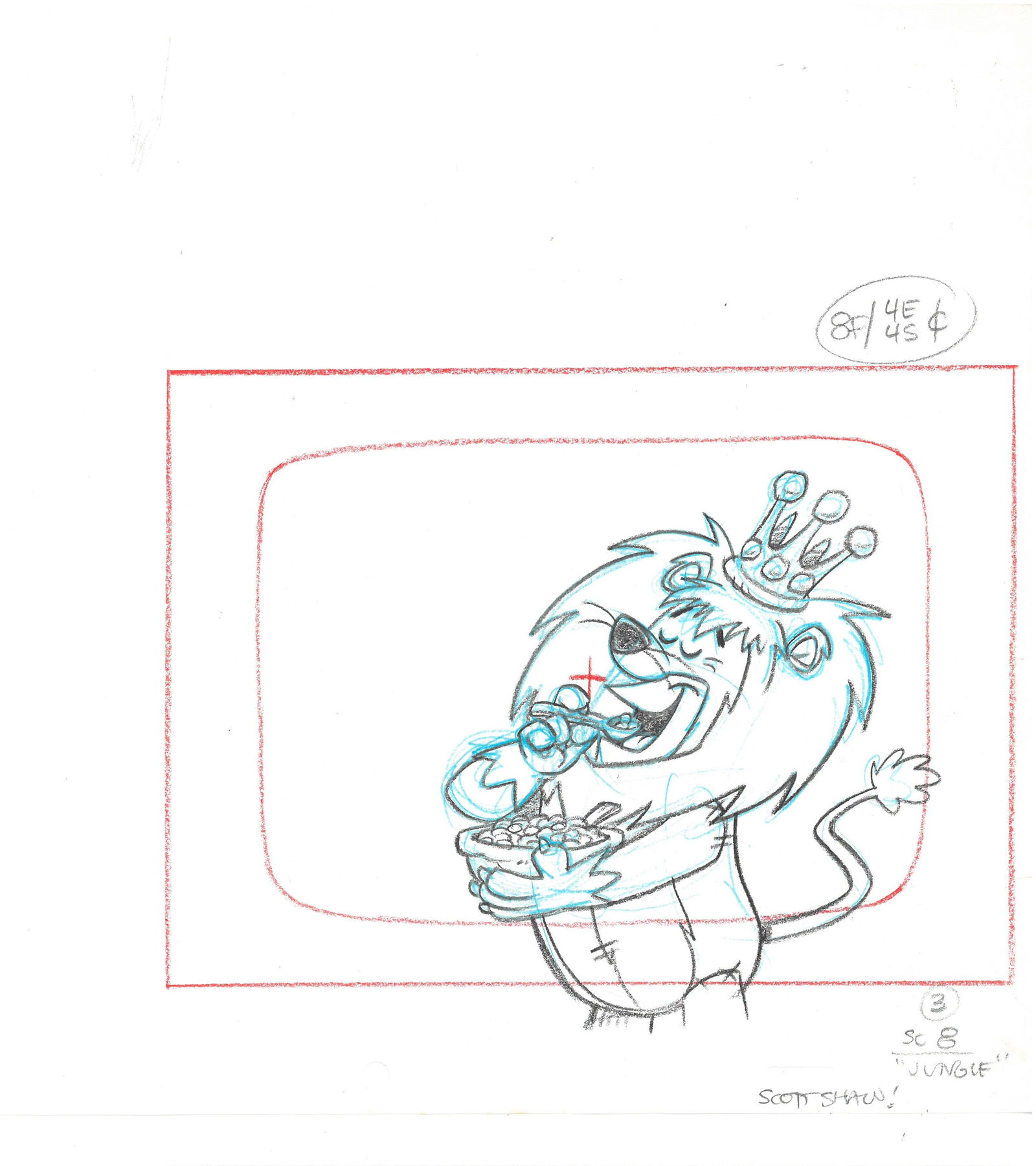 Signed Flintstones - Barney Rubble - 2 -Original Production Drawings (1 of 2)