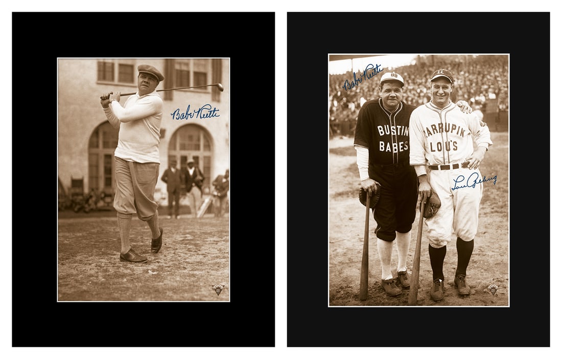 Babe Ruth- 2 Matted LE Lithographs (1 of 1)