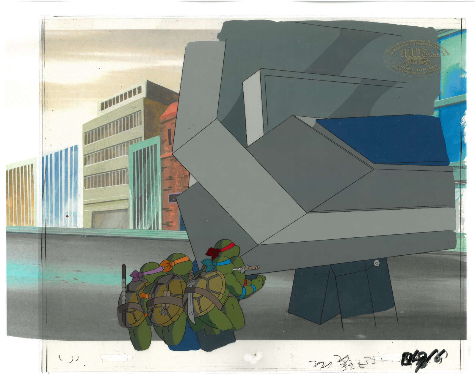 Leonardo, Donatello, Raphael & Michelangelo of (TMNT) Turtles- Original Production Cel- MWS Seal (1 of 1)