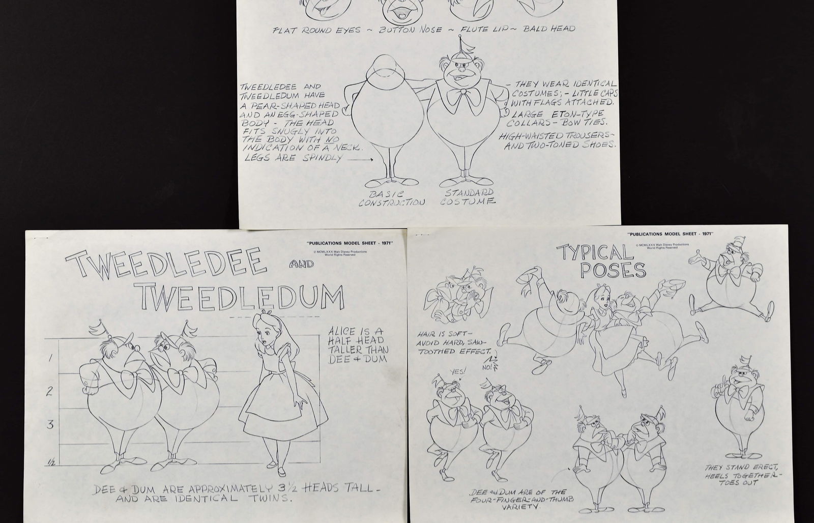 Alice and Wonderland - 1971 Model Sheets (1 of 4)