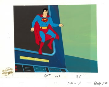 Superman - Production Cel from Superfriends (1973-1986) with Master Production Background and
