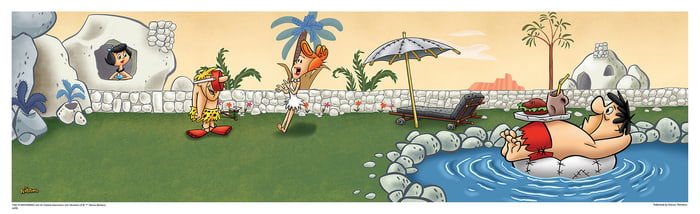 Flintstones - Swimming Pool - Panoramic Limited Edition- Licensed