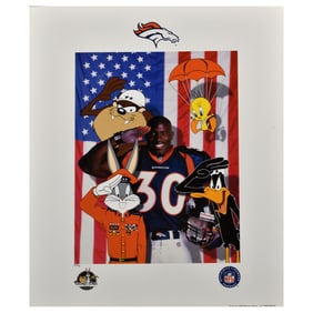 Denver Broncos Terrell Davis - Warner Bros. Lithograph