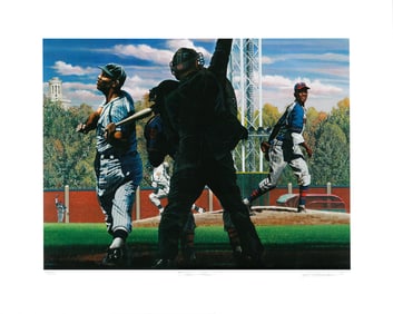 Satchel Paige & Josh Gibson - Bill Purdom signed Fine Art LE Lithograph